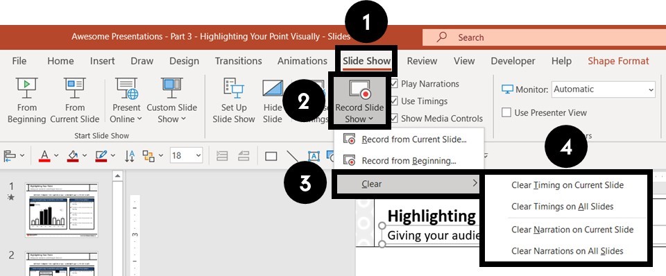 narrating one slide at a time powerpoint for mac